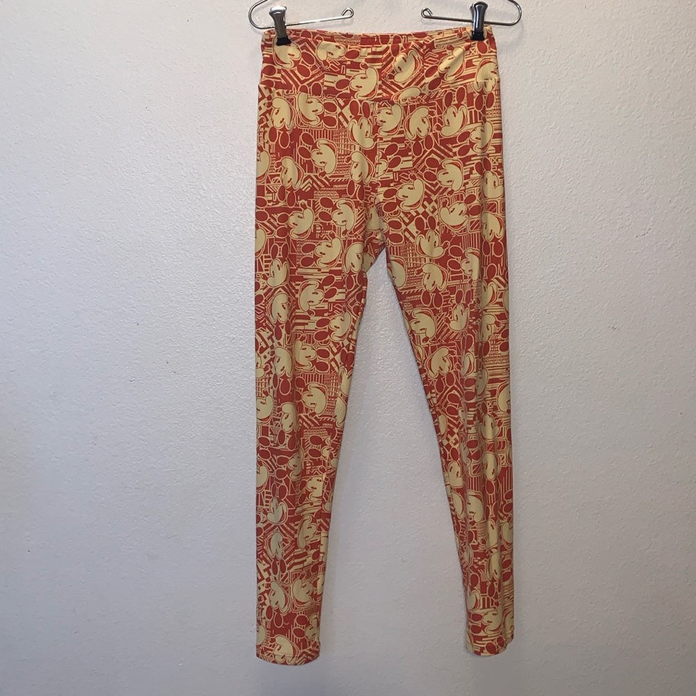 Lularoe Disney Mickey Mouse orange yellow full length casual stretchy leggings